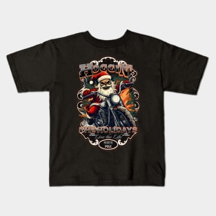 Skull Santa Hogging Kids T-Shirt